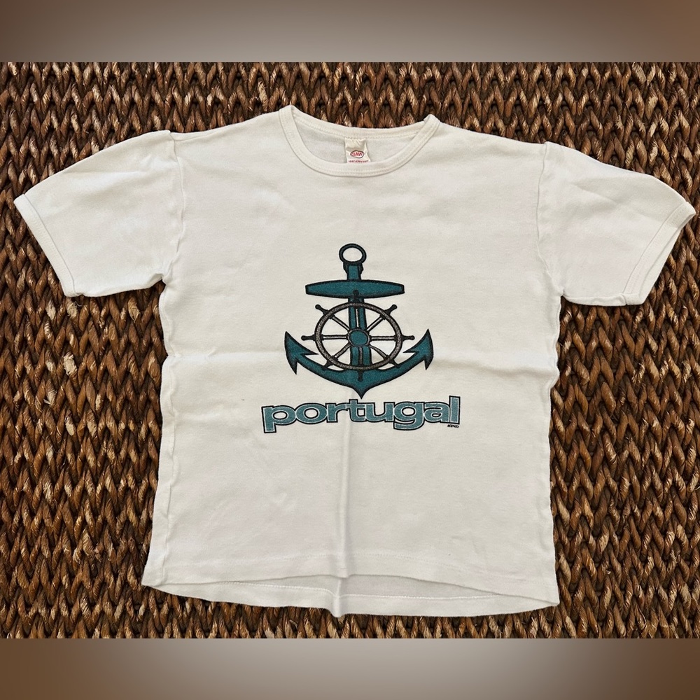 Vintage Portugal tshirt. White. Small.